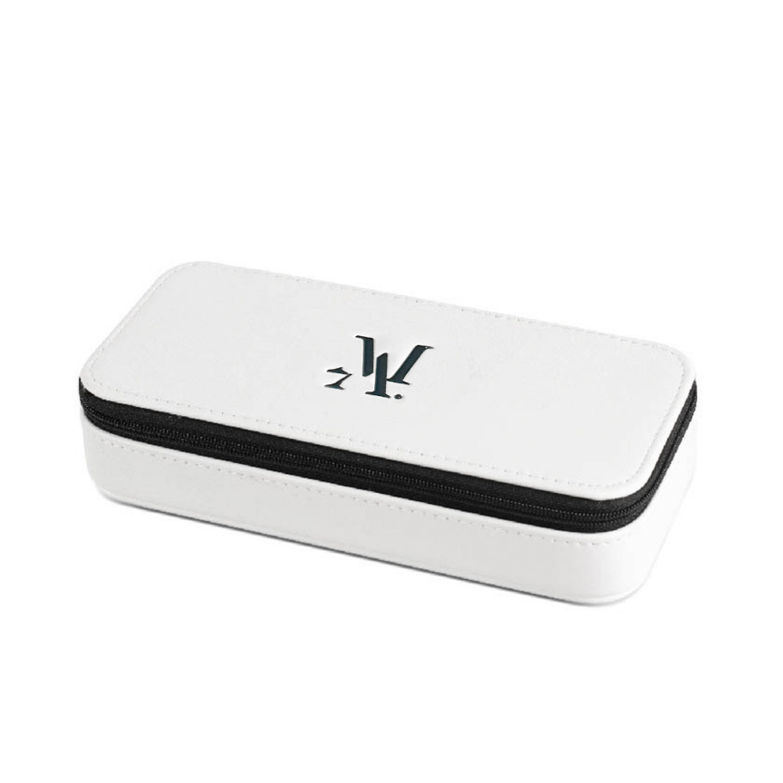 White colored closed Vanity Case by Mina Alsheikhly